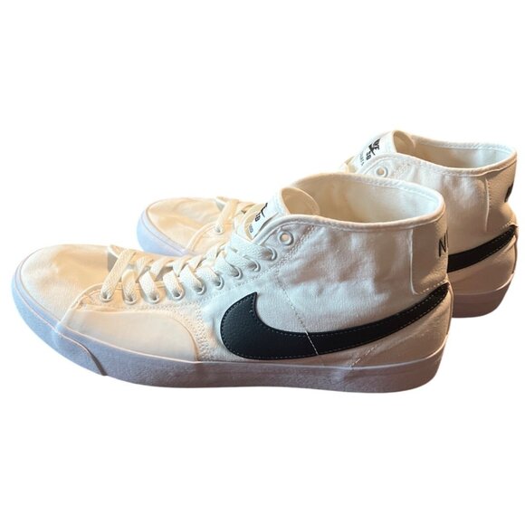 Nike SB Blazer Court Mid Sneakers Mens Size 12 White & Black - Picture 1 of 5